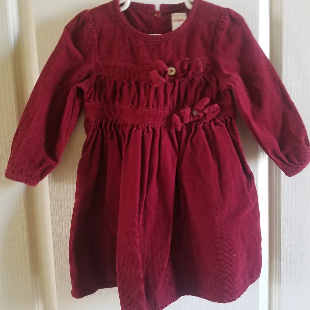 Gymboree Girls Red Corduroy Dress Size 3T